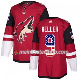Arizona Coyotes Clayton Keller 9 Adidas 2017-2018 Rot USA Flag Fashion Trikot Authentic - Herren